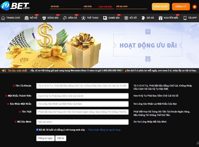 Hướng dẫn đăng ký vào i9Bet