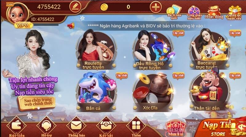 Các trò chơi tại cổng game